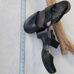 Dansko Thea black leather studded clog mary janes 42